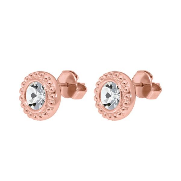 Qudo Oorbellen – Rosé Goud – Chiare Crystal